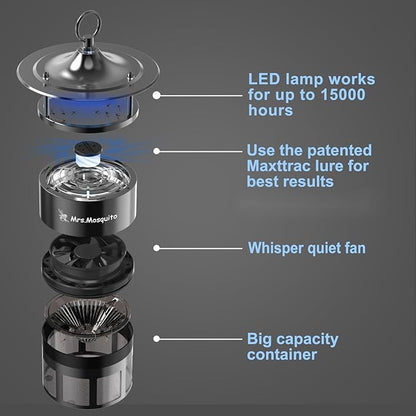 MM400 Trap + MAXTTRAC Lure: Premium Quality snags Mosquitoes, gnats, midges Across ½ Acre—3-Year Guarantee, Lures Blood-Suckers efficiently