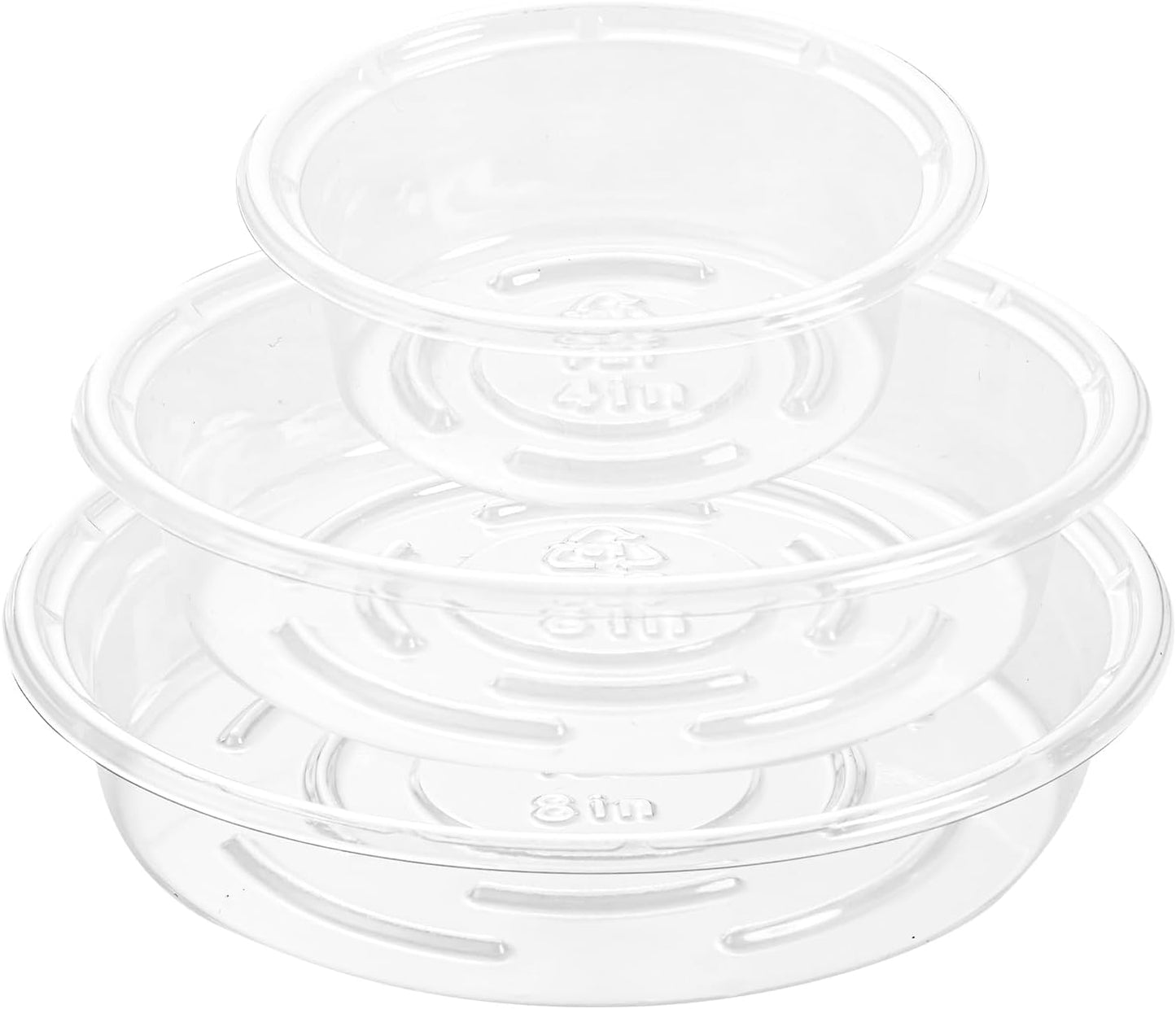 Plant Saucer 30 Pack Plant Trays for Pots 4/6/8 Inch Plastic Plant Saucers for Outdoors and Indoors Clear Drip Trays for Potted Plants Flower Pot Plates to Catch Water Plant Drainage Dishes No Holes