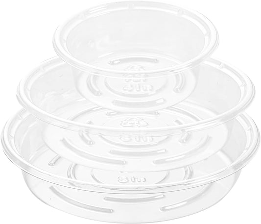 Plant Saucer 30 Pack Plant Trays for Pots 4/6/8 Inch Plastic Plant Saucers for Outdoors and Indoors Clear Drip Trays for Potted Plants Flower Pot Plates to Catch Water Plant Drainage Dishes No Holes