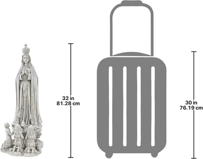 Design Toscano Our Lady of Fatima Indoor/Outdoor Religious Garden Statue, Large, 12 Inches Wide, 14 Inches Deep, 32 Inches High, Resin, Faux Stone Finish
