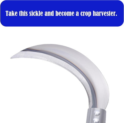 1pce 290mm/11.42in Carbon Steel Billhook Brush Clearing Sickle for Grass,Weeding Tools for Garden,Curved Sawtooth Sickle,Machete Axe for Cutting Trees,Steel Blade Knife in Hand