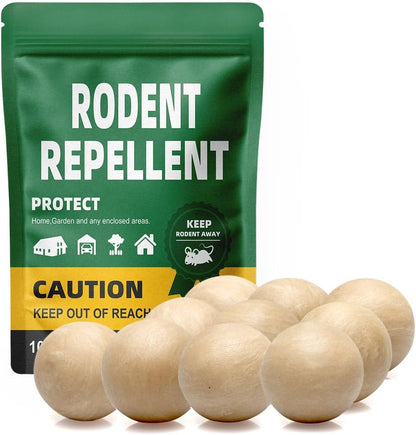Rodent Repellent Balls Indoor/Outdoor Mice Repellent Indoor, Rat Repellent for Outside, Outdoor Mouse Repellant, Peppermint Balls for Rodents, Rat Repeller for Car Engines 10P