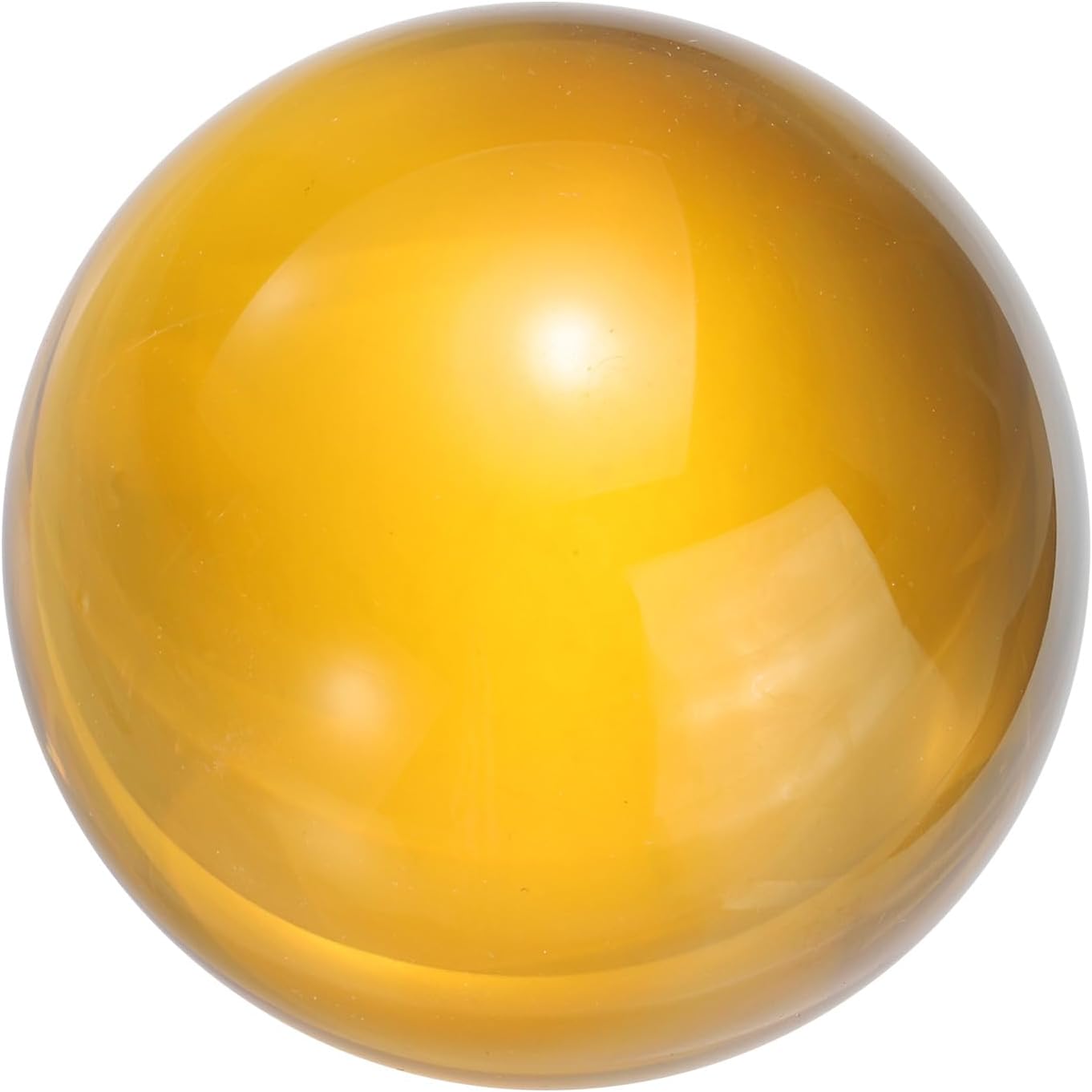 uxcell 50mm/2" Crystal Sphere Ball Glass Solid Decorative Sphere Crystal Ball Prop Ornament for Feng Shui Divination Fortune Telling Tabletop Fountain Decoration, Amber