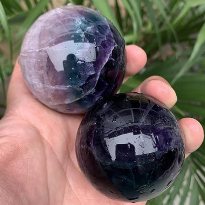 6-7CM/2.36-2.76inch Natural Crystal Ball Fluorite Sphere Polished Divination Ball Decorative Sphere Healing Crystals Ball Crafts Healing Stone Collect Gifts Home Decoration(Fluorite, 60-70mm)
