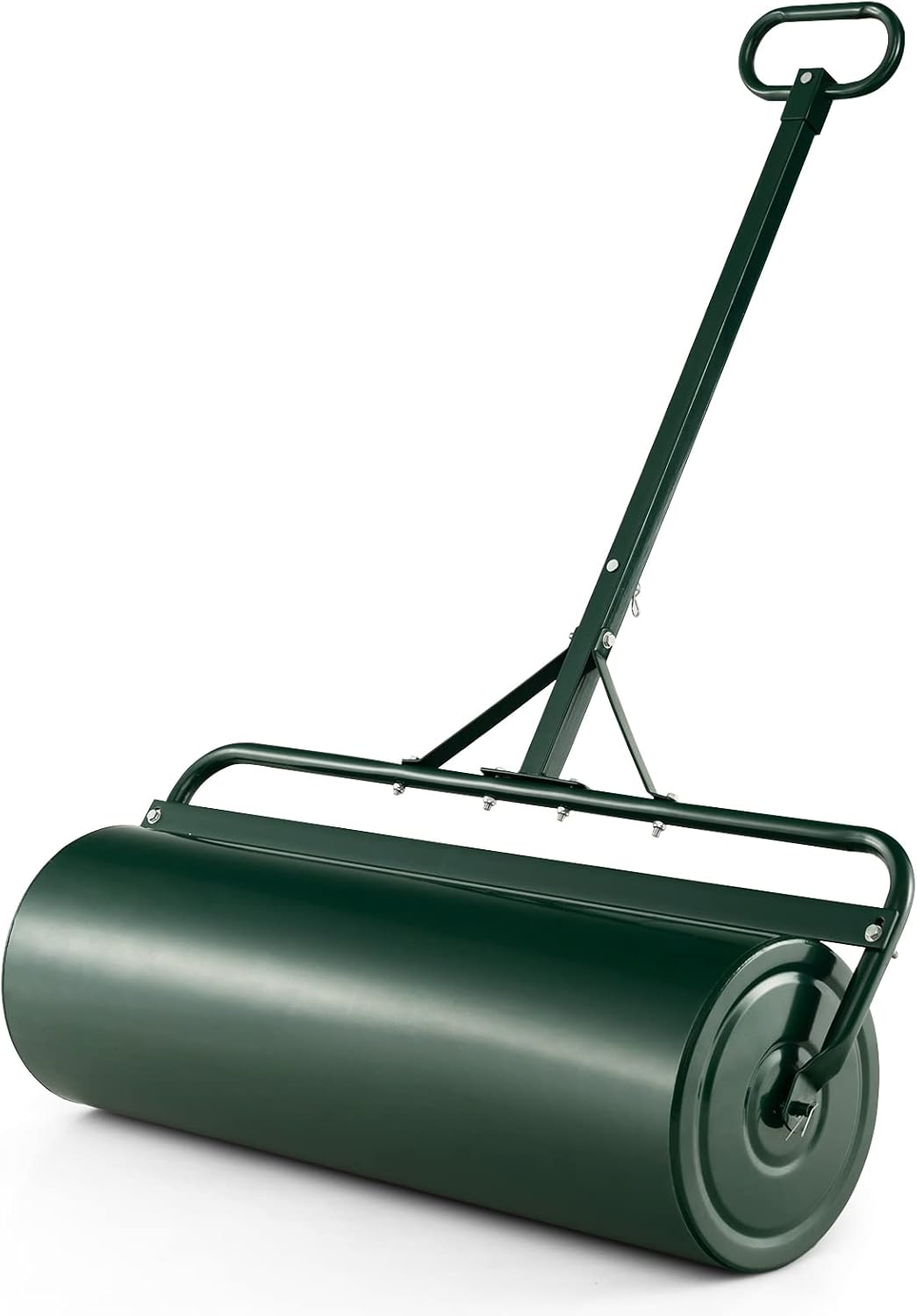 Goplus Push/Tow-Behind Lawn Roller, 17 Gallon/63L Water/Sand-Filled Sod Drum With Detachable Gripping Handle, 12 by 36-Inch, Green - for Garden, Yard, Farm