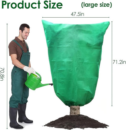 3 Pcs Large Plant Covers Freeze Protection 47.5" X 71.2" ,Reusable Winter Cold Weather Frost Blankets for Outdoor Plants with Drawstring and Zipper,Outdoor Tree Jackets (L:47.5" x 71.2", Green)