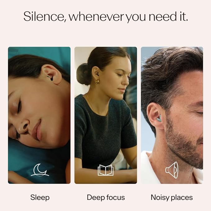 Alpine Silence Earplugs for Sleep, Focus & Travel - V-Shape Snug Fit & Soft Oval Tips – 4 Sizes