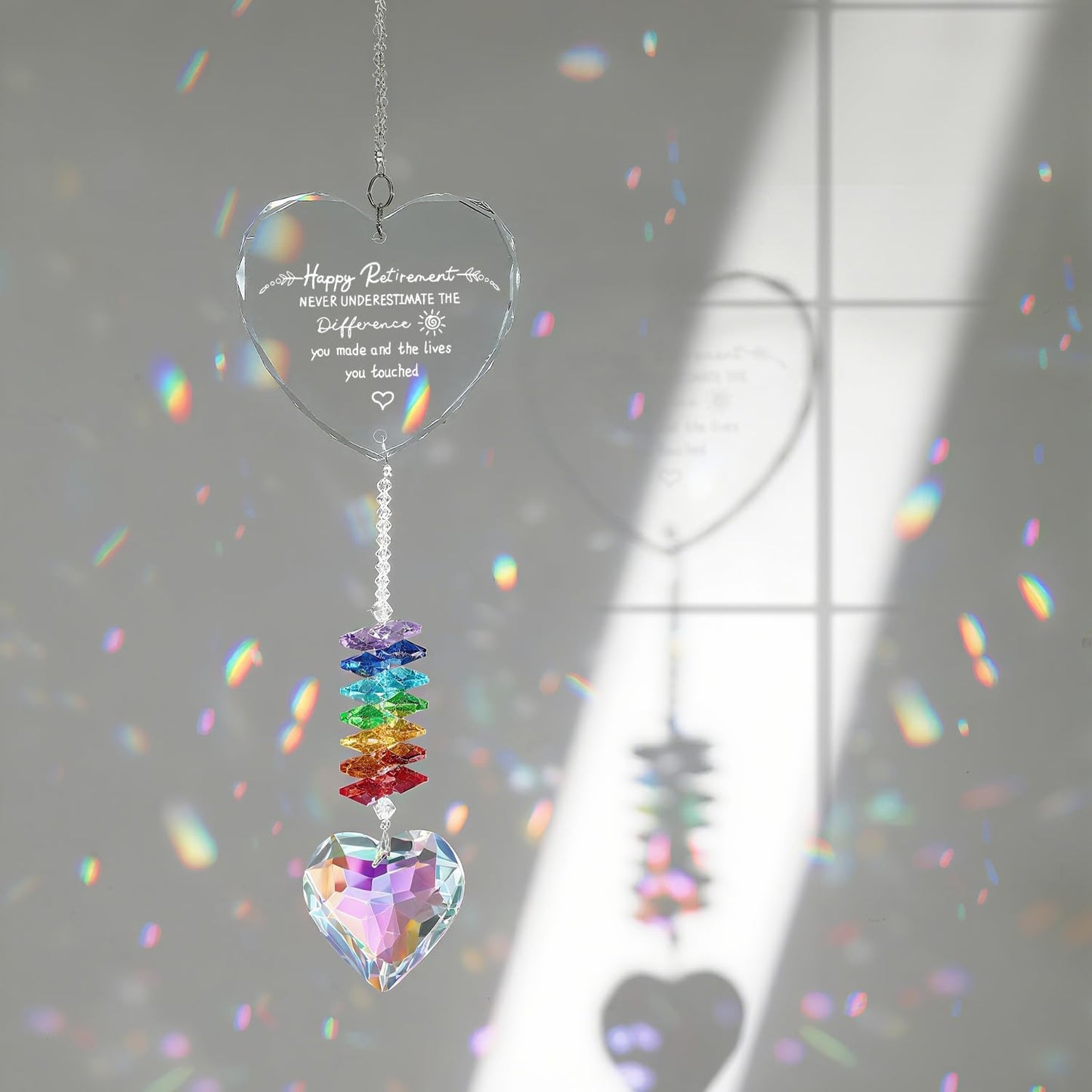 13.8 - Inch Crystal Sun Catchers Indoor Window - Ideal Retirement Gift for Woman with Prismatic Beauty