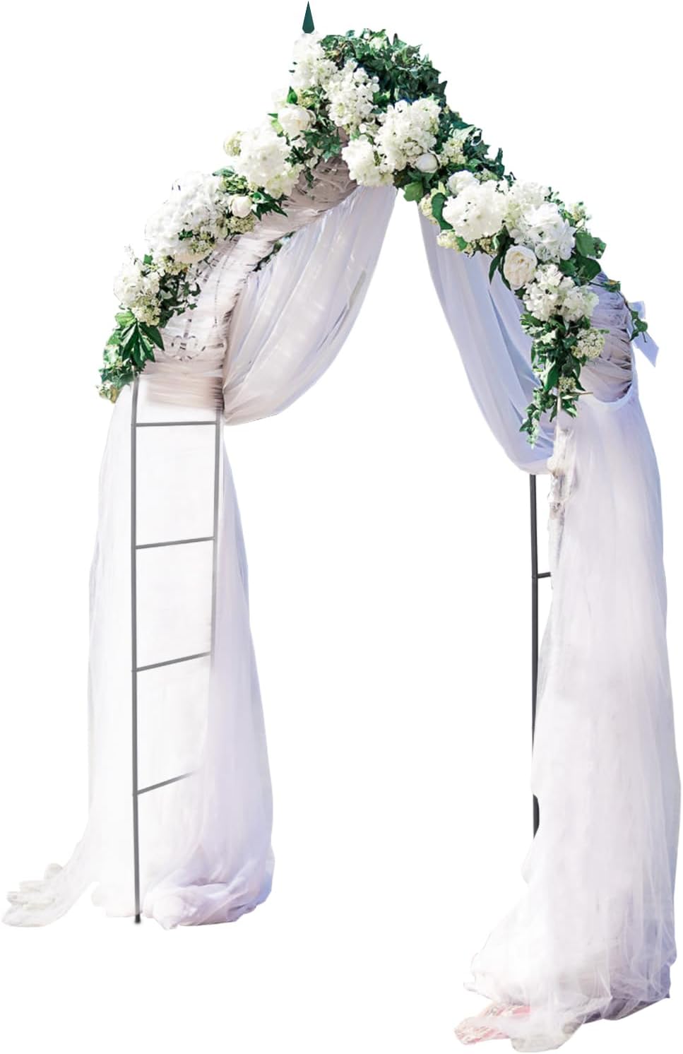 GOFLAME Metal Garden Arch, Rose Garden Arbor for Various Climbing Plant, Outdoor Lawn Backyard, Gothic Style Arch Stand Wedding Party Ceremony Decoration
