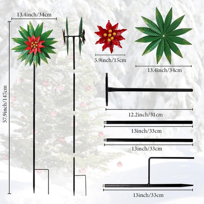 Wind Spinners Outdoor,Kinetic Wind Sculptures & Spinner 57.9 Inches Metal Windmill Christmas Outdoor Decor for Patio,Lawn & Garden