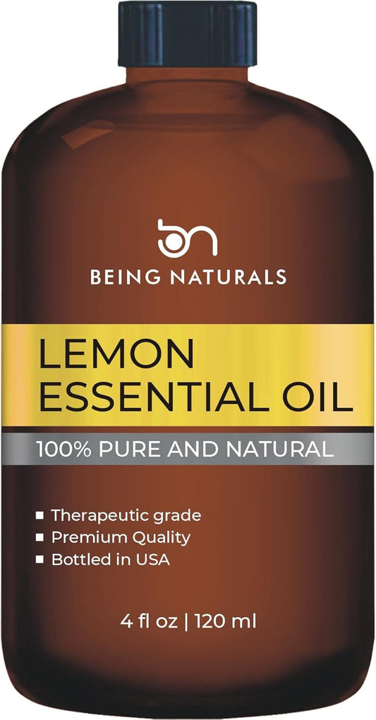 Lemon Essential Oil - Huge 4 FL OZ - 100% Pure & Natural – Premium Natural Oil with Glass Dropper
