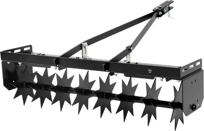 32" Tow Behind Spike Aerator Tool W/ 8 Spikes, Hitch Pin Attach to Lawn Tractor, Most ZTRs, ATVs Soil Mower Hitch, Lawn Soil Penetrator for Gardens, Lawns, Farms