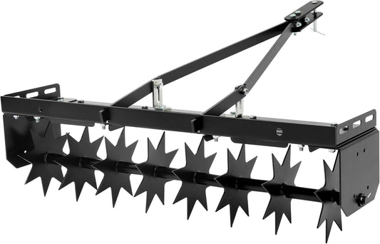 32" Tow Behind Spike Aerator Tool W/ 8 Spikes, Hitch Pin Attach to Lawn Tractor, Most ZTRs, ATVs Soil Mower Hitch, Lawn Soil Penetrator for Gardens, Lawns, Farms