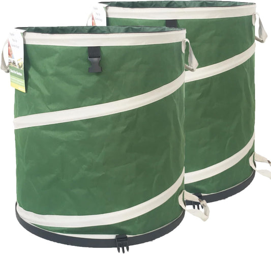 2-Pack 32 Gallon Collapsible Trash Can (19x25 in) Solid Bottom for Yard Waste Bag,Yard Debris