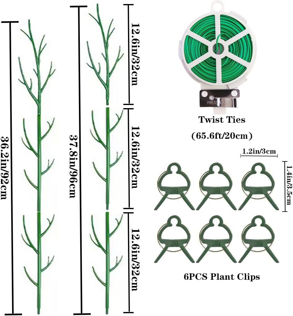 Monstera Plant Support Stakes, 8 Pack Stackable Garden Trellis Climbing Plant Support Structures with Extension Poles for Indoor Outdoor Potted (39.4''- 8 Pack)