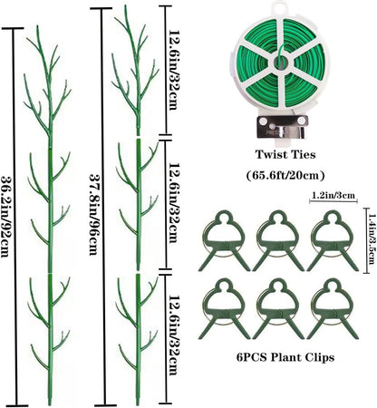 Monstera Plant Support Stakes, 8 Pack Stackable Garden Trellis Climbing Plant Support Structures with Extension Poles for Indoor Outdoor Potted (39.4''- 8 Pack)