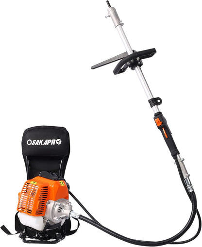 4-in-1 Backpack String Trimmer Weed Eater,52CC 2-Cycle Multi Garden Tools with Gas Pole Saw, Hedge Trimmer, Grass Trimmer and Brush Cutter EPA Compliant, Lawn Mower Weed Wacker Edger for Yard
