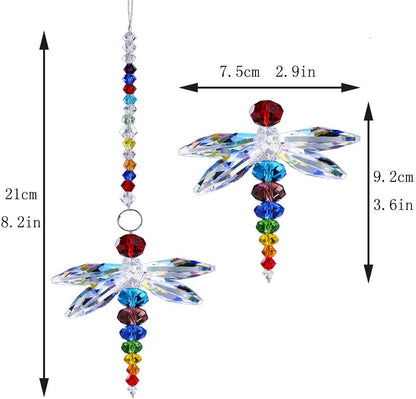 H&D Window Dragonfly Pendant Crystal Suncatcher Fengshui Rainbow Maker