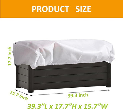 2 Pcs Rectangular Plant Box Cover Winter Plant Covers Freeze Protection Frost Covers for Flower Boxes with Drawstring for Outdoor Balcony Windowsill (39.3 x 17.7 x 15.7 in)