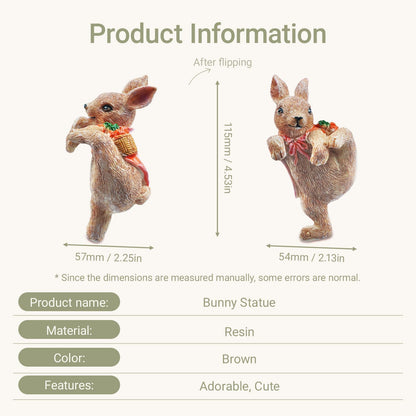 Bunny Statue Rabbit Figurine Plant Pot Hanger, Resin Cute Bunny Ornament Desk Decor Plant Decoration Gift for Flower Pot Bonsai Planter Succulent Vase