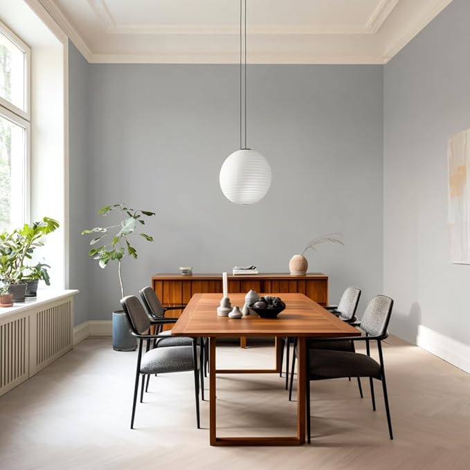 EVOLVE Paint & Primer: Environment-friendly, Low Sheen with One-coat Coverage for Interior & Exterior surfaces Silver Gray, 5-Gallon