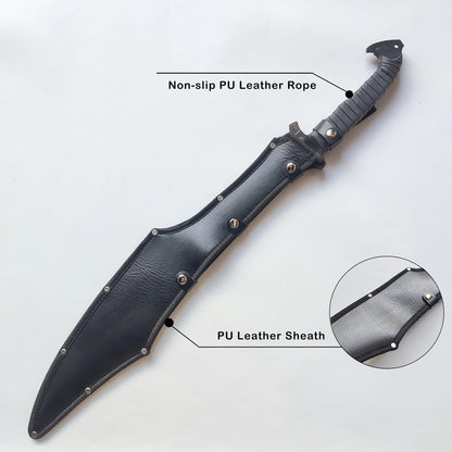 Full Tang Carbon Steel Machete Sword with Sheath for Practice, Outdoor Use, Collection-27.6 Inch