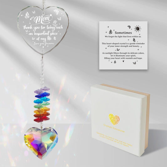 Crystal Suncatcher for Mom, Birthday Gifts from Daughter Son, Personalized Mother's Day Christmas