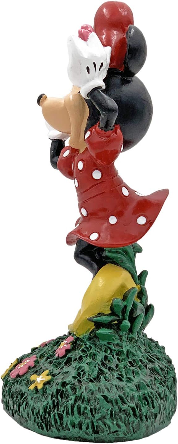 Minnie is Holding Flowers on her Head Everyday Outdoor Garden Statue, 8 Inches Tall, Official Licensed Disney Product