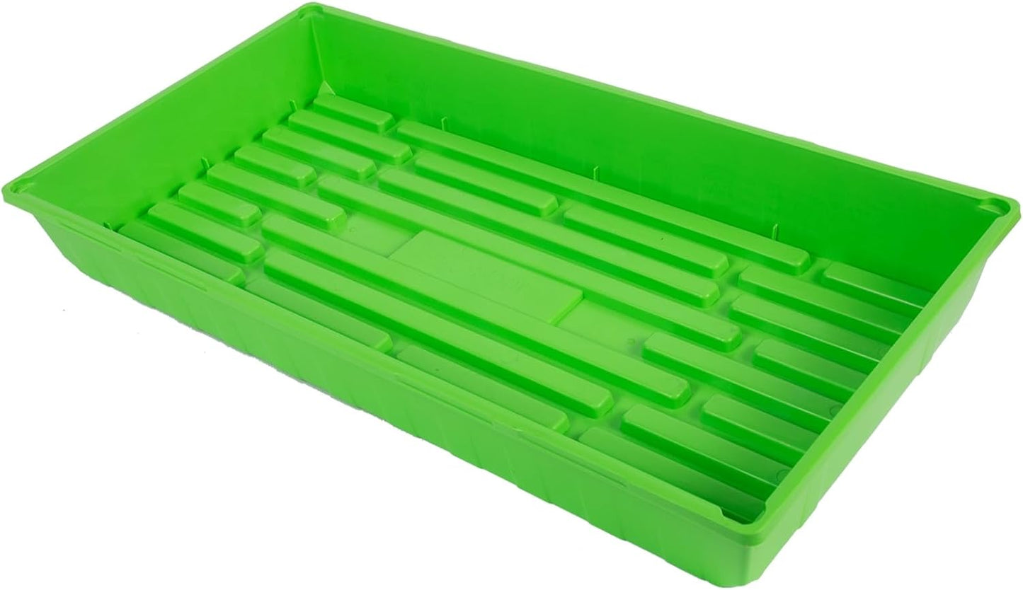 SUNPACK 10" x 20" Mega Plastic Seed Starting Tray, Green, 2.5" (Pack of 30) - No Drainage Holes, Ideal for Greenhouses or Indoor Gardening - Made of Thick, Strong Plastic