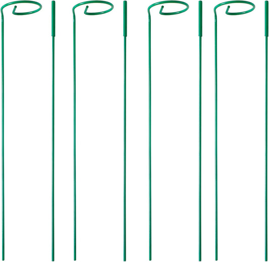 4 Pack Plant Stakes,Plant Support Stakes for Two Sizes(16 or 32 Inches),Plant Stakes for Outdoor Plants,Garden Flower,Tomato(Green)