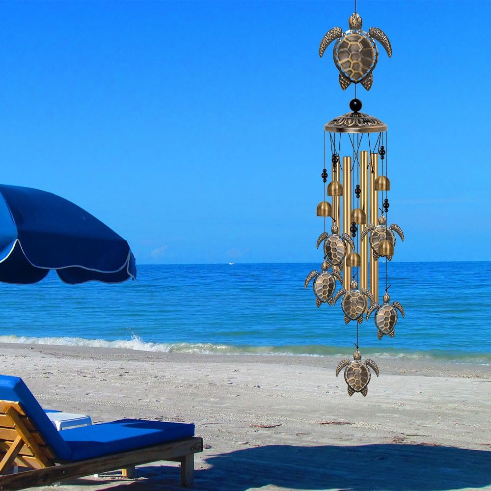 Sea Turtles Wind Chimes Decor, Mobile Blessing Wind Bells Decorate, Sympathy Wind Catcher, Memorial Gifts for Mom,Grandma,Woman (Housewarming/Outside/Indoor/Home/Room/Porch/Yard/Garden Decoration)
