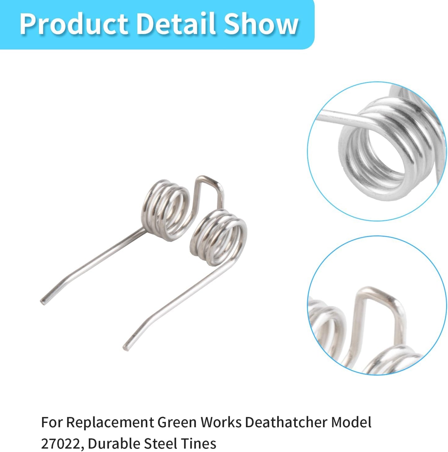 (36 Pack) 29272 Replacement Dethatcher Steel Tines, Compatible with Greenworks 27022 29272 2500600G 10 Amp 14" Corded Dethatcher, Durable Steel Scarifier Tines Parts, Lawn Tractor Attachments Set