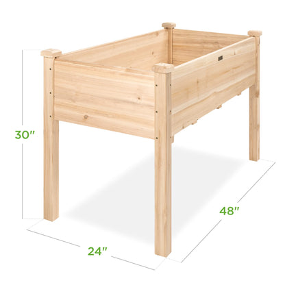 Best Choice Products 48 x 24 x 30 Inches Raised Garden Bed, Elevated Wood Planter Box Stand for