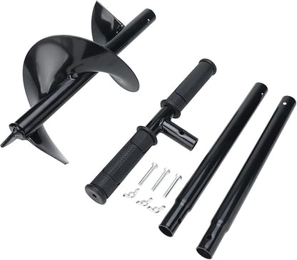 Garden Auger Drill Bit 5.9"x33", Large Hand Auger Drill for Planting, Post Hole Digger Manual Auger Spiral Drill Bit with Non-Slip Handle, Bulb Planting Auger Fence Post Auger