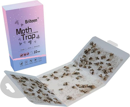 Pantry Moth Traps 10-Pack Safe and Effective for Food and Clothing- Glue Traps with Pheromones for Wool Closet Carpet Food and Cupboard K06