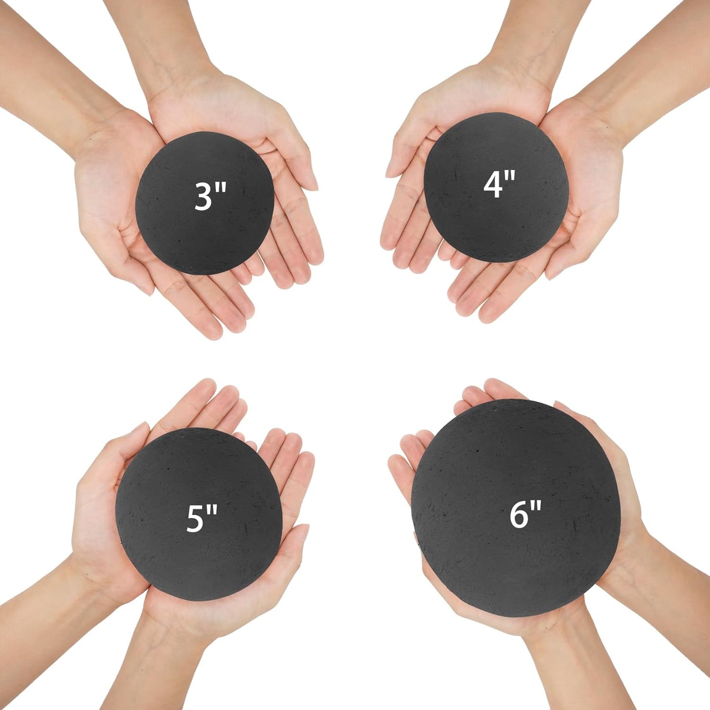 Skyflame Ceramic Balls, Set of 15 Round Fire Stones Set for Indoor and Outdoor Fire Pits or Fireplaces Accessory, 3 Inch, Black