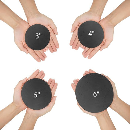 Skyflame Ceramic Fireplace Balls, Set of 6 Round Fire Stones Set for Indoor and Outdoor Fire Pits or Fireplaces Accessory, 5 Inch, Black