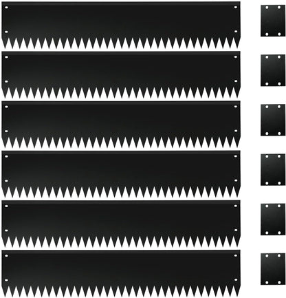 Steel Garden Edging with Top Bending Protection Metal Lanscape Edging Steel Lawn Edging 40 inch Strips, 8 inch Depth 180 Degree Bend for Garden,Lawn,Backyard, 6 Pack (8 inch-180 Degree Bend, Black)