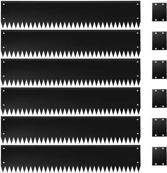 Steel Garden Edging with Top Bending Protection Metal Lanscape Edging Steel Lawn Edging 40 inch Strips, 8 inch Depth 180 Degree Bend for Garden,Lawn,Backyard, 6 Pack (8 inch-180 Degree Bend, Black)