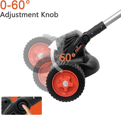 Weed Wacker Eater Cordless Battery Powered Electric Edger Lawn Tool Trimmer String Cordless Whacker Operated Grass Edger Cutter Black-Orange*1 Battery