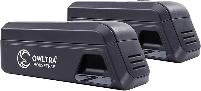 OWLTRA OW-2 Indoor Electric Mouse Trap 2 PCS, Instant Kill Rodent Zapper with Pet Safe Trigger, Black