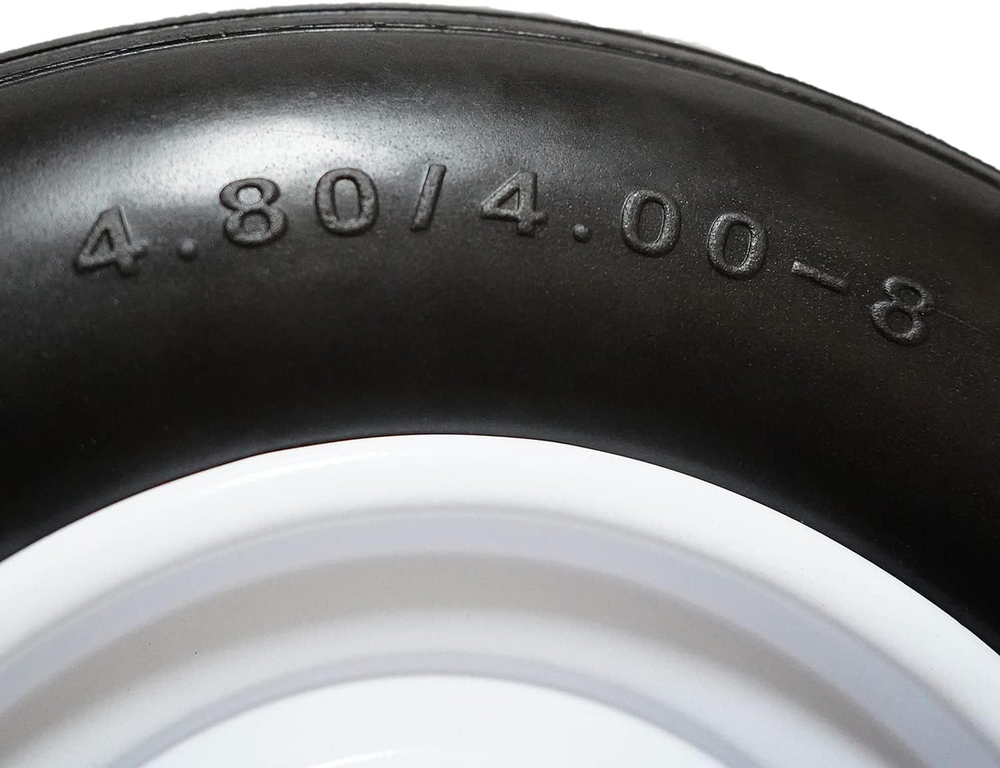 Set of 2 Wheelbarrow Tire 4.80/4.00-8 Flat-Free with 3/4 & 5/8 Wheel Bearing, 3-6" Hub 16" Solid Rubber Wheel Barrel Tires Non-Slip for Yard Cart Garden Wagon (Black)