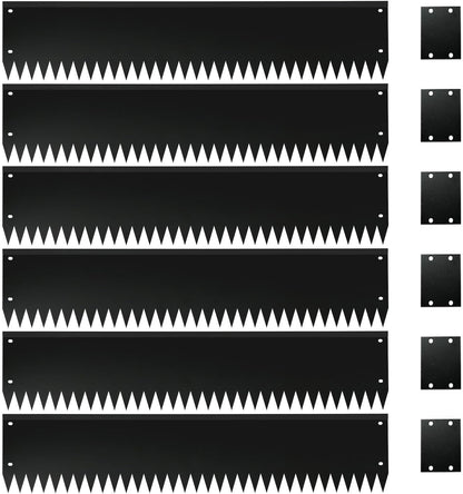 Black Steel Garden Edging with Top Bending Protection Metal Lanscape Edging Steel Garden Lawn Edging 40 inch Strips, Metal Edging for Garden,Lawn,Backyard, 6 Pack (10 inch-180 Degree Bend, Black)