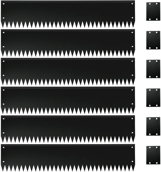 Black Steel Garden Edging with Top Bending Protection Metal Lanscape Edging Steel Garden Lawn Edging 40 inch Strips, Metal Edging for Garden,Lawn,Backyard, 6 Pack (10 inch-180 Degree Bend, Black)