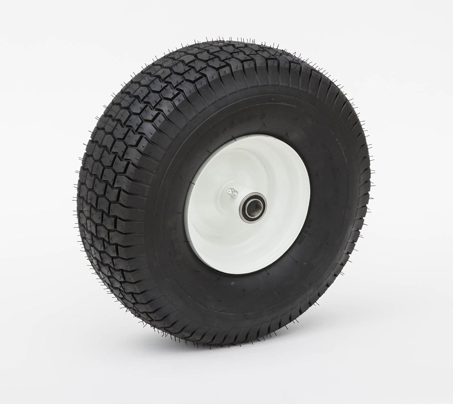 Pneumatic Tires | Replacement Wheel for Wagon, Lawnmower, Utility Cart | Durable Tire with Turf Style Tread | 3" Offset Hub | 14" Diameter