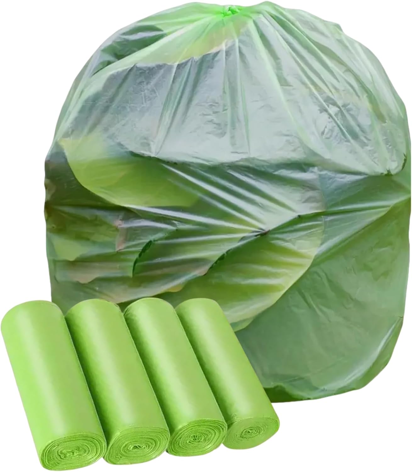 Biodegradable Trash Bags 13+ Gallon-Plant-Based Tall Kitchen compostable Waste Bags, Heavy Duty 1.18 Mil & Leakproof, 50 L, Fits 13 Gallon Bins, Recyclable -Strong Large Trash Bags (60 Count)