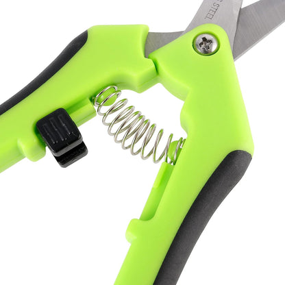 PINGEUI 12 Pack 6.5 Inches Green Micro Tip Pruning Snips, Bud Trimming Scissors with Straight Tip Stainless Steel Blades, Gardening Hand Pruning Shears for Trimming Herb Plants Flowers Bonsai