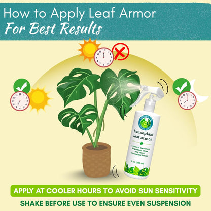 Leaf Armor Spray for Houseplants – Protects Against Fungal Leaf Spots, Bacteria, Pathogens & Yellowing | Natural & Non-Toxic Formula | Ready-to-Use | Made in USA – 8 oz