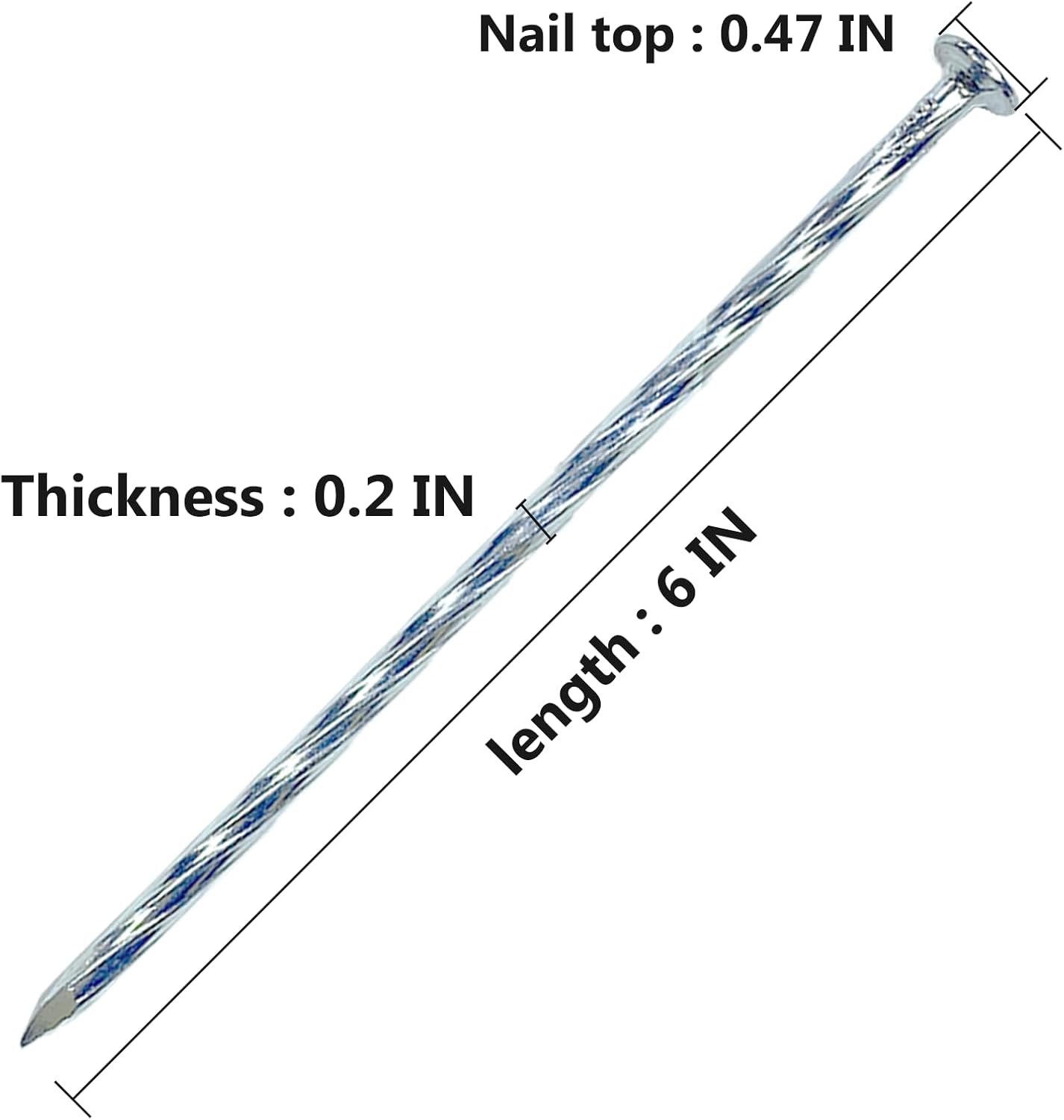 Artificial Turf Stakes Galvanized Spiral Landscape Spikes 6IN Weed Barrier Fabric Stakes for Paver Edging, Gardening Lawn Edging, Carpentry and More (25 PC)
