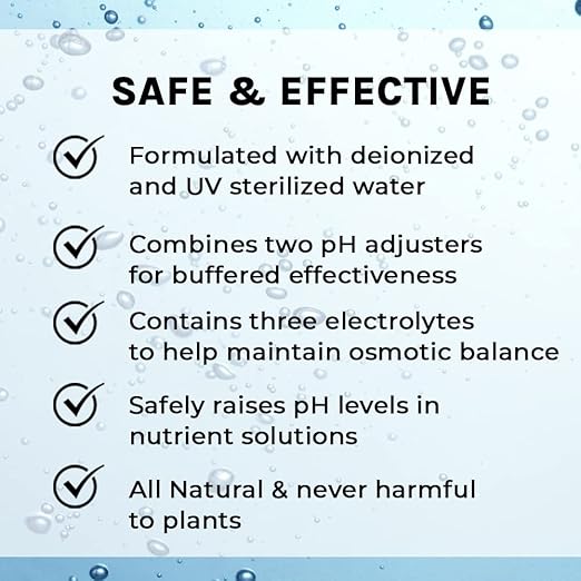 Microbe Life Hydroponics pH Up pH Control Liquid, Premium Buffering for pH Stability, Increases pH Levels, Use with Any Feeding Systems Including Hydroponics or Soil, 32 Ounces